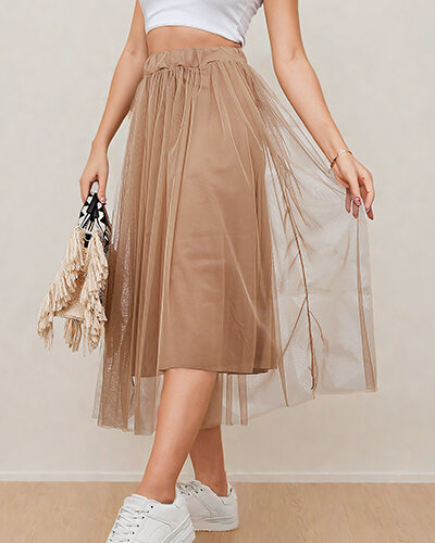 Royalfashion Női dupla rétegű midi szoknya