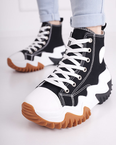 OUTLET Fekete női sportcipő a'la sneakers Oqapi - Lábbeli