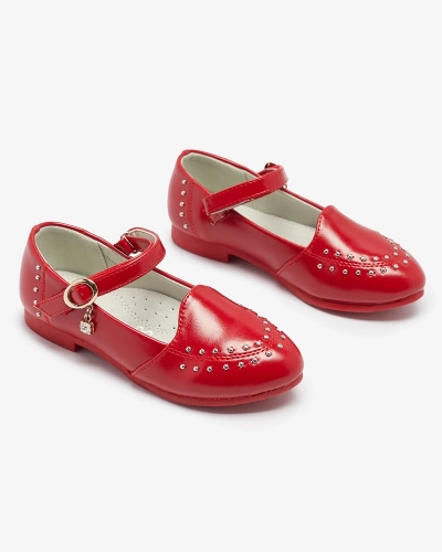 Piros, strasszköves lánycipő Praja- Footwear