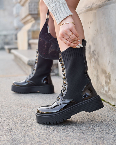 Fekete táskák rugalmas betéttel Kukizo- Footwear