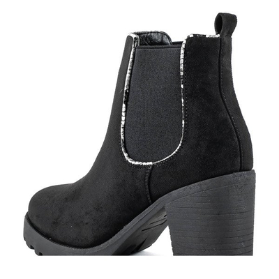 Czarne botki na wyższym słupku Travolte - Obuwie