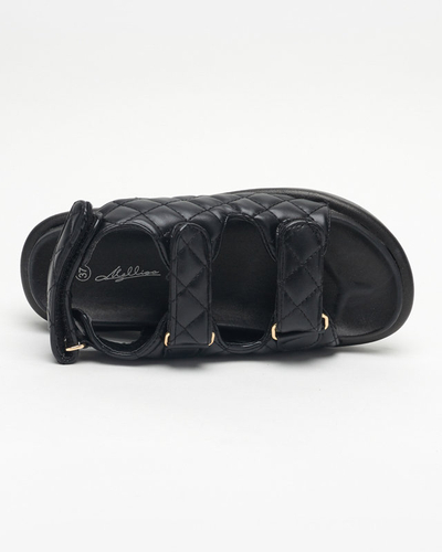 OUTLET Női fekete steppelt szandál Acuq- Footwear