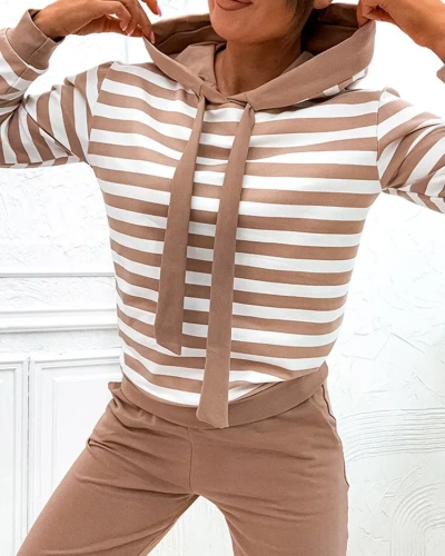 Royalfashion női csíkos pamut szett