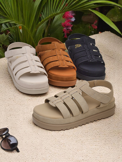 Heraclea Royalfashion női platform szandál öko bőrből, fekete