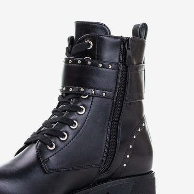 Czarne workery z dżetami Valica - Obuwie