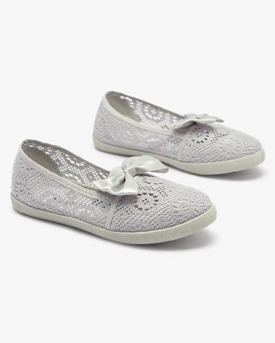 Lányok szürke slip on tornacipő masnival Sweet Life - Lábbeli