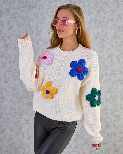 Royalfashion női virágos pulóver