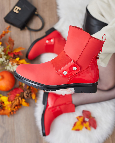 Royalfashion Piros matt női csizma Setipfa