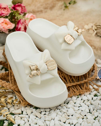 Royalfashion Női gumi flip-flop díszes masnival Afeen