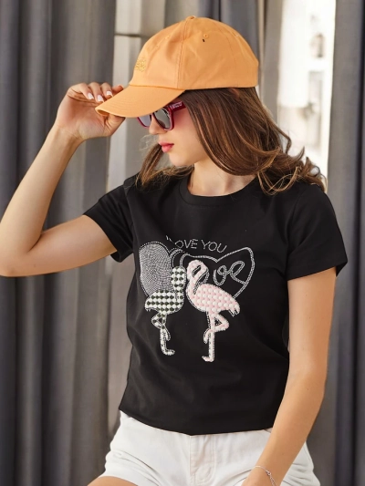Royalfashion Pamut női póló Flaming Love