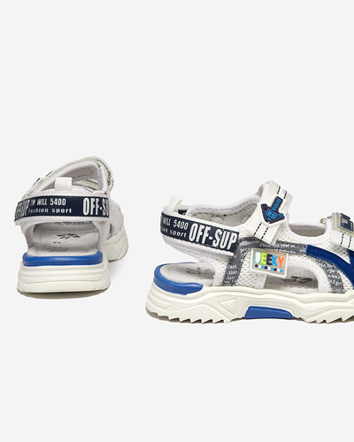 Ceteris tépőzárral rögzíthető fehér és sötétkék gyerekszandál - Shoes