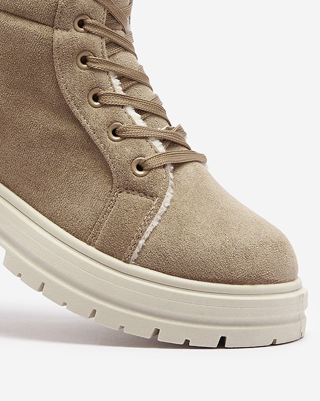 Női szigetelt trapper csizma barna színben Tivica - Lábbeli