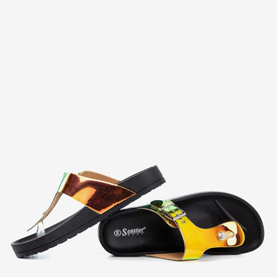 Női fekete holografikus szandál Manila csat - lábbeli