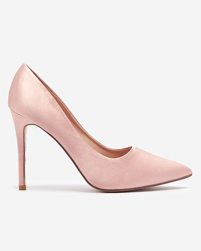 Rózsaszín női szatén cipő magasabb tűsarkú cipő Norija - Lábbeli