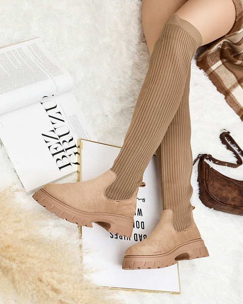 Royalfashion Női csúszós, térdig érő csizma Senolel