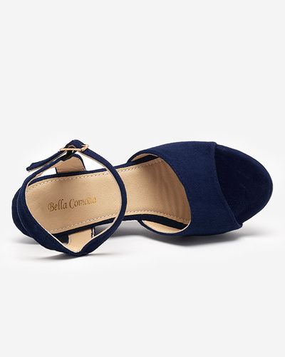 OUTLET Sötétkék női szandál a éken Nalem - Footwear