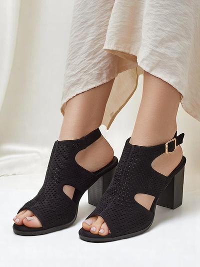 Royalfashion női kivágott blokk sarok szandál Abetle