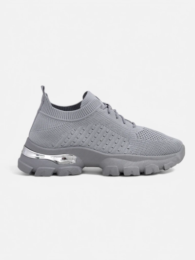 Damskie Sneakersy Atenea Light Szare tkaninowe na płaskiej podeszwie 4,5 cm