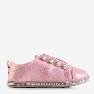 OUTLET Rózsaszín gyerekcipő Merina gyöngyökkel - Lábbeli