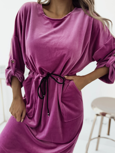 Royalfashion Női fukszia midi ruha