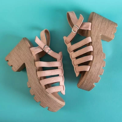 OUTLET Rózsaszín női magas sarkú szandál Tamianka - Footwear