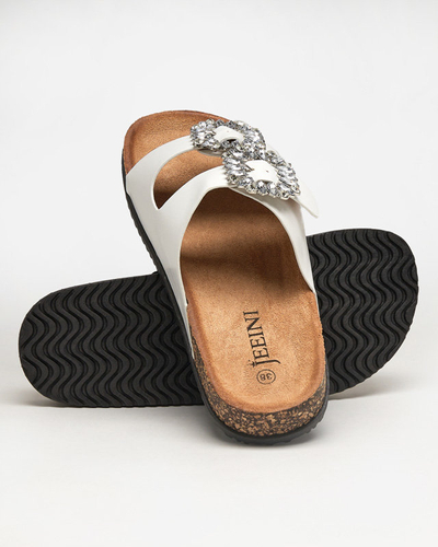 Fehér női papucs kapcsos Oterina - Lábbeli