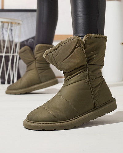 Sötétzöld női csizma a'la hócsizma Kalioli- Footwear