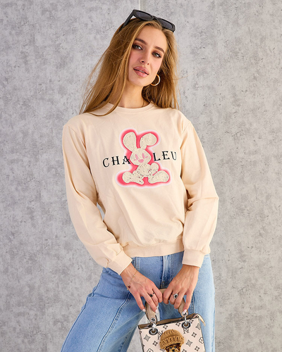 Royalfashion Női pamut vékony nyomtatott pulóver