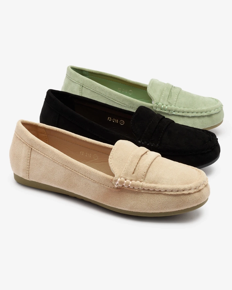 Royalfashion Női öko velúr mokaszin zöld Ziffig