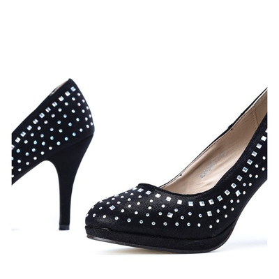 Czarne szpilki z cyrkoniami Asja - Obuwie