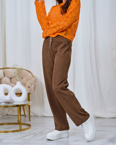 Royalfashion Barna női kordbársony nadrág