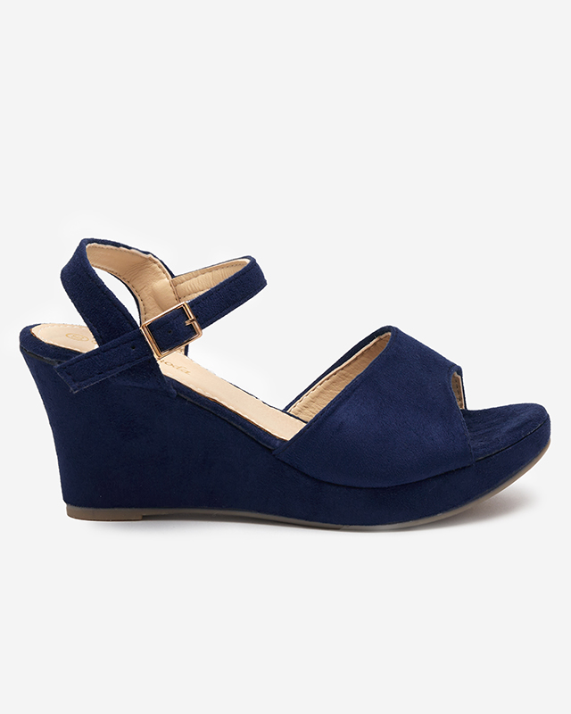 OUTLET Sötétkék női szandál a éken Nalem - Footwear