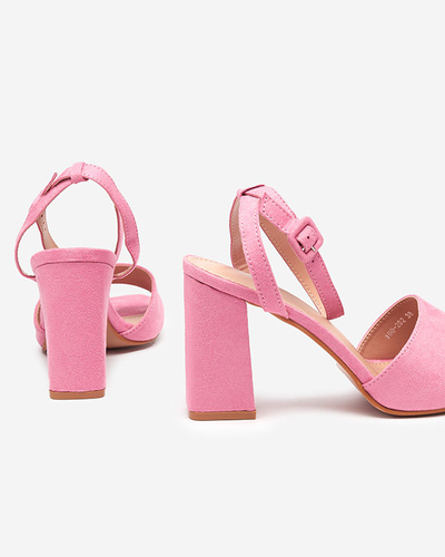 Rózsaszín női öko velúr szandál oszlopon Herra - Footwear