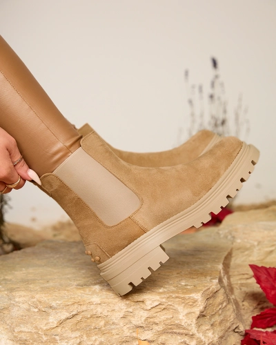 Royalfashion Női szigetelt csizma camel színben Comfy Walk