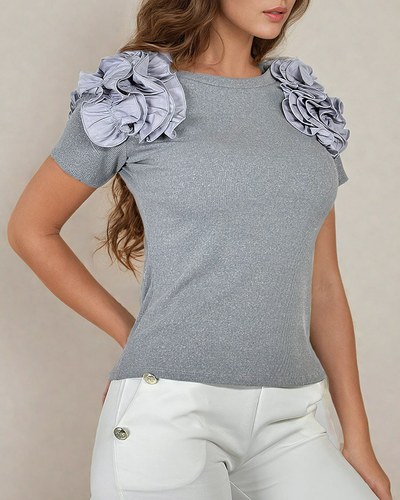 Royalfashion Fitted női bordázott blúz