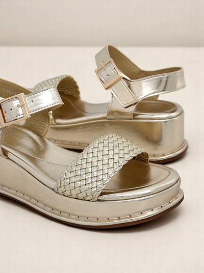 Királyi divat Női ék szandál fonott pánttal Fiolle