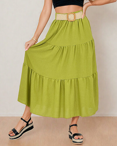 Royalfashion Női midi szoknya övvel