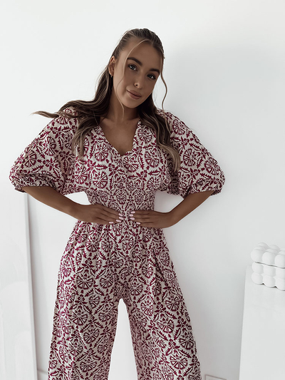 Royalfashion Mintás női kezeslábas