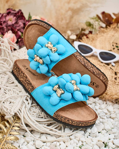 Royalfashion Női flip-flop arany mackókkal és virágokkal Isaralle