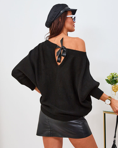 Royalfashion Fekete női pulóver