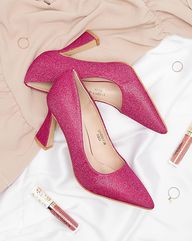 Női brokát pumpa fukszia színben Bluskita - Lábbeli