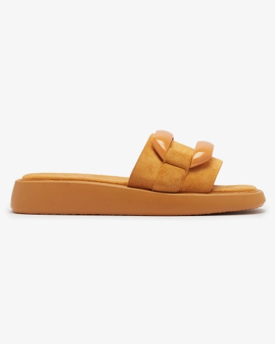 Barna női flip-flop öko-szarvasbőrből Omve - Lábbeli