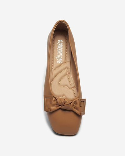 Női teve színű balerinák orrdíszítéssel Caxien- Footwear
