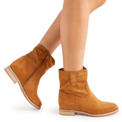 Barna cowboy csizma fedett ékkel Taize - Lábbeli