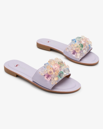 Royalfashion Lila női flip-flop színes kristályokkal Bling Breeze