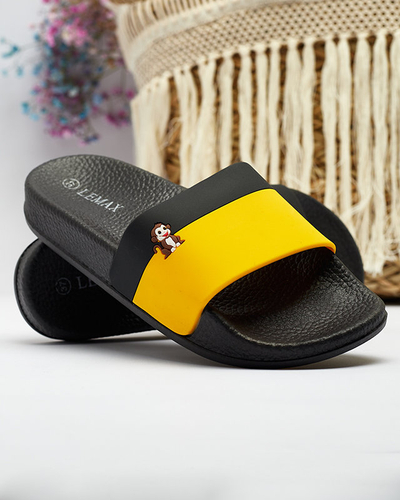 Royalfashion Sárga és fekete női gumitalpú flip-flop Lierigs