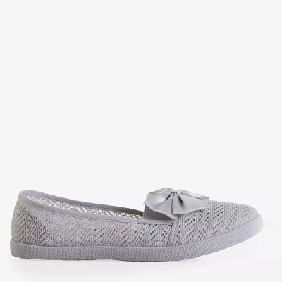 OUTLET Világosszürke női áttört slip - masnival Azaria - Lábbeli