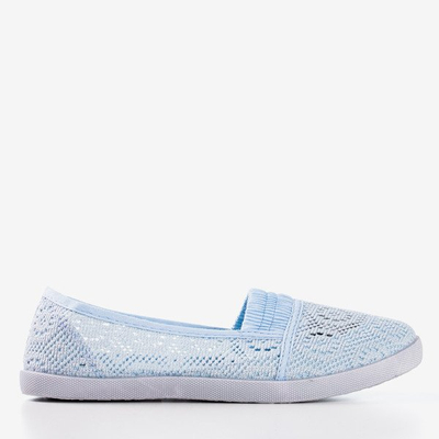 Niebieskie baleriny wykonane z materiału Noremies - Obuwie