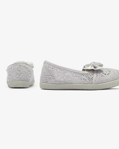 Lányok szürke slip on tornacipő masnival Sweet Life - Lábbeli