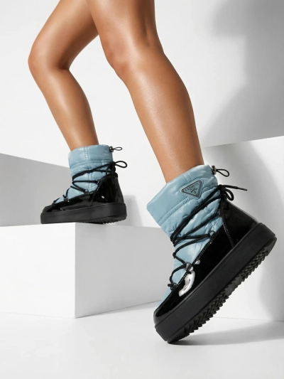 Royalfashion Női csúszós csizma a'la hócsizma kék színben Vevnose